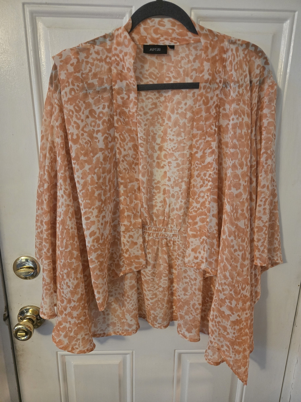 Apt. 9 Peach Animal Print Open Front Layering Top